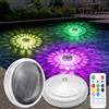 Qoolife Luci Galleggianti Solari per Piscina 2 Pezzi - Luci Subacquee Impermeabili IPX7 con Telecomando, 12 Modalità Colore, Timer, Ottimo per Piscina, Laghetto, Halloween e Decorazione