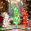 3 Mini Alberi Di Natale LED Con Luci Colorate - 16/19/21 Cm - Decorazione Natalizia Da Tavolo