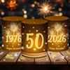 Luckeey 12 portacandele da tavolo + 500 coriandoli, decorazione per 50° compleanno, uomo donna 1975-2025, 50 anni, Happy Birthday, adatto per lumini o candele