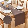 GUJOXILA Runner da tavolo, moderno, marrone, 40 x 140 cm, impermeabile, lavabile, effetto lino, per cucina, tavolo da pranzo, decorazione per matrimoni, interni, vacanze, feste