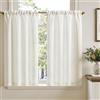TOPICK Tenda Cucina Tende Corte Piccole Brise Vento, Bianco 90x115 cm 2 Pannelli con Passante per Traversa Per Finestra, Armadio, Mobile Basso, Camera e Copertura Sotto Lavandino