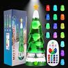 LampGreen Lampada a Movimento Liquido 30cm Forma di Albero di Natale con 15 Colori Cangianti e Telecomando per Adulti per Decorazioni Natalizie Camera da Letto-Base Bianco