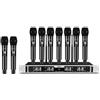 D Debra DU8008 Set Microfoni Wireless UHF - 8 Microfoni a Mano, Plug & Play, Frequenza Regolabile, Portata 80m, Ideale per Karaoke/Conferenze/Canto/Palco