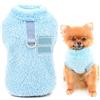 SMALLLEE_LUCKY_STORE Pet Sherpa Maglione in pile con dolcevita e anello a D per cani di piccola taglia gatto, cucciolo Yorkie Chihuahua vestiti caldi autunnali e invernali, blu, XL