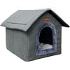 Whiwhi Casetta per Gatti Cuccia Per Animali Domestici con Cuscino in Peluche Pieghevole Cuccia Gatto Tenda per Gatti Caldo e Confortevole 35x30x35cm