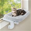 GUUSII HOME Amaca per Gatti da Finestra Gatto Cuccia Morbida Interno Letto Regolabile Gattino Cucce Trespolo Facile da Montare e Spostare per Comodino Sostenere Fino a 18kg (Grigio, M)