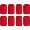 PATIKIL Fasce da Polso, 8pz Braccialetti Sportivi Fasce Sudore Polso per Tennis Badminton Basket Calcio, Rosso