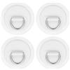 PATIKIL 4pz Anelli a D per Tavola Paddle 3.1, in Acciaio Inox, con Anello a D in PVC, Senza Colla, per Gommone, Kayak, Barca Gonfiabile, Tavola Surf, Bianco