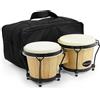 World Rhythm BON7-BG Tamburi bongo con custodia imbottita, colore naturale, misura 6 e 7