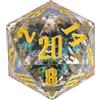 Cusdie D20 Dado DND 55 mm con bordi taglienti, D&D 20 lati giganti fatti a mano, per giochi da tavolo (nero mobile)