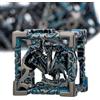 ARUOHHA Set di dadi vuoti per DND nero e blu, con 5 teste, draghi D e D, con confezione regalo, giochi di ruolo per giochi di ruolo, 7 pezzi, set di dadi poliedrici in metallo D20 D12 D10 D8 D6 D4