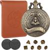 LKKCHER DESIGN Set di dadi mini DND con custodia per orologio da tasca in bronzo, accessori da tavolo, 7 dadi in metallo poliedrici, set di base di D&D, regalo con borsa per dadi per giocatori di ruolo, MTG