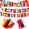 Powmag 2 Pcs Bandiere del Mondo, 2024 Euro Bandiera Ghirlanda, Campionato Europeo 2024 Bandierina Calcio, Euro Decorazioni 14 * 21 cm, per Decorazioni per Interni, Esterni, Bar, Giardino, Feste