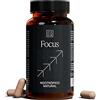 ZZEN FOCUS - Integratore Alimentare con Caffeina, L-Teanina, Ginkgo Biloba | Bacopa Monnieri, Rhodiola, Ginseng, Zinco, Vitamine B6, B9 e B12 | 60 Capsule Adatte ai Vegani e senza Lattosio