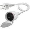 LANMINGLEL Cavo di prolunga Schuko corto, bianco, cavo di prolunga Schuko AC, 3 x 1,5 mm², 16 A, 250 V, IP44, per casa, ufficio, esterno (bianco diretto, 1)