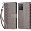 KENHONER Custodia per Oppo A16S/A16/A54S Cover, Grigio | Portafoglio in Pelle PU Retro, Antiurto Flip, Slot per Schede, Funzione Stand, Chiusura Magnetica