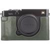 MUZIRI KINOKOO Custodia Protettiva in vera pelle per Fotocamera Digitale Fujifilm X-E5/Fujifilm X E5,Accessori per Fujifilm X-E5,con vano Batteria e Impugnatura,Vintage,Verde