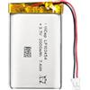 ViCep 2000mAh 103454 Batteria Lipo ricaricabile da 3,7V con connettore JST-PHR-02 a 2 pin Dispositivo wireless - Confermare le dimensioni e la polarità prima dell'acquisto