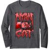 Nyan Cat Heavy Metal Devil Cat Funny Internet Meme Maglia a Manica