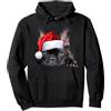 Cute French Bulldog Santa Hat Christmas Carino Bulldog francese Santa Hat Frenchie Immagine Felpa con Cappuccio
