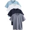 NEXT Uomini Confezione da 4 T-Shirt con vestibilità Attillata Blu/Navy/Bianco/Acciaio XL