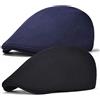 BOTVELA Cappello da uomo in cotone con cappuccio piatto Gatsby, berretto, edera cabbie Newsboy, nero/blu marino., Taglia unica