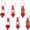 CLISPEED 6 cravatte natalizie da uomo in tessuto con paillettes rosse, novità cravatte decorative per feste con Babbo Natale pupazzo di neve e per feste e celebrazioni