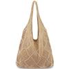 hatisan Borse all'uncinetto per donna estate Beach Tote Bag Estetica Tote Bag Hippie Bag Knit Bag, A-kaki.