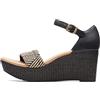 Clarks Women's Rose Ease Wedge Sandal, Olive Leather, 39.5 EU Schmal
