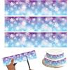 Sinbana 3 Strisce per Bordi Torte a Forma Fiocco di Neve Invernale, 26,67x6,35 cm Decorazioni Torte a Tema Fiocco Neve in Carta Riso Glutinoso Commestibile per Feste di Compleanno
