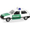 Herpa Basic modello di auto Opel Corsa A 2 porte polizia, giallo Giamaica, in scala 1:87, modello base economico, tedesco, statuetta plastica