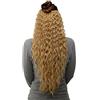WIG ME UP - Toupet Mezza parrucca Clip, set 7 pezzi- Ricci Fitti Lunghi circa 70 cm Larghi 25 cm Mix di biondo H9311-611B