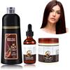 O'RMEAS Braun Tintura per capelli, 500 ml, shampoo colorante per capelli + 50 ml di olio di batana + maschera per capelli da 300 g, shampoo anti-grigio, set unisex per la cura dei capelli
