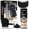 WOZUTUNT Set di fibre addensanti per capelli e applicatore a pompa Set di acconciatura professionale 2 in 1 per capelli e barba - fibre per capelli in polvere densità per gli uomini(nero)
