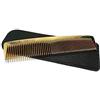 Jäneke Pettine tascabile placcato oro 24 carati (antistatico) 5 1/2 pollici circa 14 cm pettine esclusivo con vera pelle - custodia nera AU 813 (AU 813 ET)