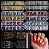 JODSONE Set di Strass per Nail Art: 6 scatole di strass, 12 adesivi bicolori, perline multiformi, pietre decorative, cristalli con strumenti