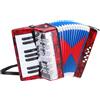 sourcing map Fisarmonica, 17 tasti, 8 tasti basso, mini strumento musicale leggero per adulti principianti educativo, rosso