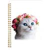 Mlife Raccoglitore Ad Anelli Notebook A5, Blocco Note A Spirale - 160 Pagine, Carta Resistente All'inchiostro Da 100 G/M², Taccuino Con Copertina Rigida E Tasche, Elastico Per Diario (Gatto Calico)