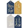 YLAB 20 etichette regalo di lusso blu navy e oro per Natale con dettagli in lamina - 11,5 x 6,2 cm - cordino dorato pre-attaccato - carta riciclabile - confezione ecologica - etichette regalo di Natale di