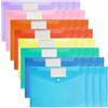 Zorplex 32 Pezzi Cartelline Portadocumenti A4 Trasparenti, 8 Colori Assortiti, Buste Plastica Espandibili con Bottoni a Pressione ed Etichette, Cartellina Ideali per Casa, Ufficio e Scuola (32)
