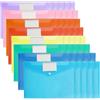 Zorplex 40 Pezzi Cartelline Portadocumenti A4 Trasparenti, 8 Colori Assortiti, Buste Plastica Espandibili con Bottoni a Pressione ed Etichette, Cartellina Ideali per Casa, Ufficio e Scuola (40)