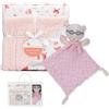 Interbaby Set Regalo per Bebè: Coperta Paracaidista rosa in tessuto Sherpa e dou dou
