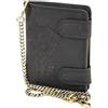 MDM Portafoglio da motociclista in vera pelle con catena in metallo e teschio con stampa a V Twin, Nero , 10.0 X 12.5 X 2.5 Centimeters, Biker