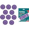 TOTAL - 10 dischi per lucidatura e levigatura di diametro 150 mm, 2x P40, 2x P60, 4x P80 e 2x P120, in zirconio e ossido di alluminio, per legno, plastica, vernice, pietra, metallo e vetro