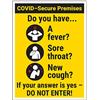 VSafety V Safety CV121BC-S Vsafety COVID-Secure - Have A Fever/Do Not Enter 300 mm x 400 mm vinile autoadesivo
