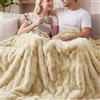 ORINOVA Coperta 150x200 cm Tie-dye Giallo Pile Calda Invernale Singolo Plaid Blanket Divano Letto Matrimoniale Caldo e Morbido
