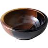 Wazakura Minoyaki Vaso per Fiori Ikebana Rotondo Smaltato, Realizzato in Giappone, Dipinto a Mano per Composizioni Floreali (Nero e Rosso Mattone)