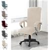 YushengTai Fodera per sedia da ufficio in velluto, con braccioli, per sedia da ufficio, con schienale alto, per sedia da gaming, fodere per sedie con braccioli, rimovibili, elastiche (Beige)