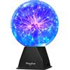 Theefun Sfera al Plasma 8 Pollici, Lampada al Plasma Magica Touch e Sound, Plasma Ball Interattivo Educativo di Fisica, Lampada Plasma Decorativa per Feste e Regalo di Compleanno (Bleu)