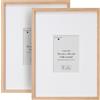 Framelane Set di 2 cornice in legno 30 x 40 naturale con vetro acrilico antigraffio e antistrappo, cornice con passepartout, rovere massiccio FSC per foto e quadri